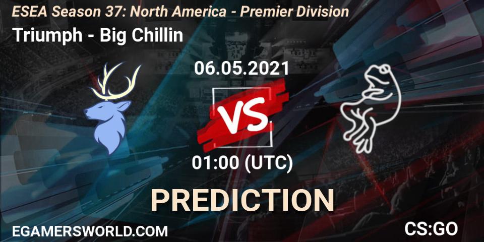 Triumph vs Big Chillin: Match Prediction. 06.05.2021 at 01:00, Counter-Strike (CS2), ESEA Season 37: North America - Premier Division