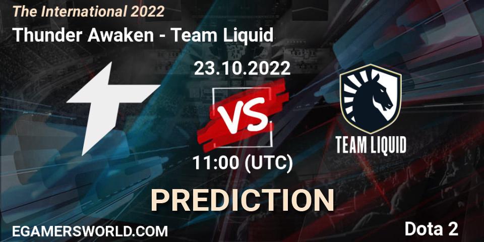 Thunder Awaken vs Team Liquid: Match Prediction. 23.10.2022 at 10:12, Dota 2, The International 2022