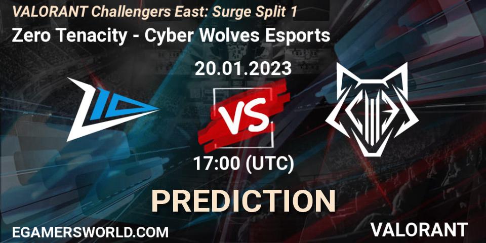Zero Tenacity vs Cyber Wolves Esports: Match Prediction. 20.01.23, VALORANT, VALORANT Challengers 2023 East: Surge Split 1