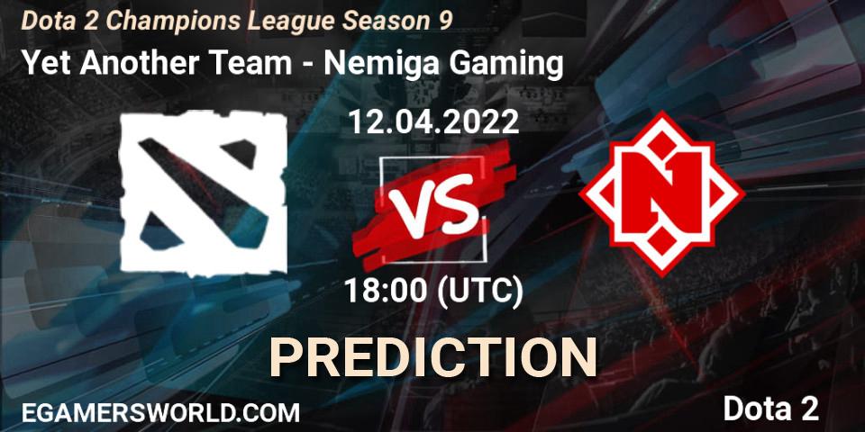Yet Another Team vs Nemiga Gaming: Match Prediction. 12.04.2022 at 18:25, Dota 2, Dota 2 Champions League Season 9