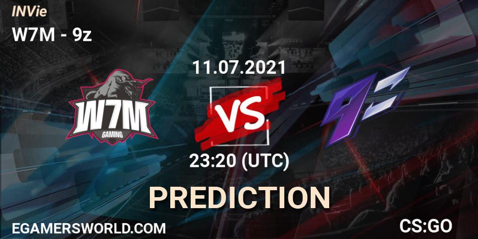 W7M vs 9z: Match Prediction. 12.07.2021 at 23:20, Counter-Strike (CS2), INVie