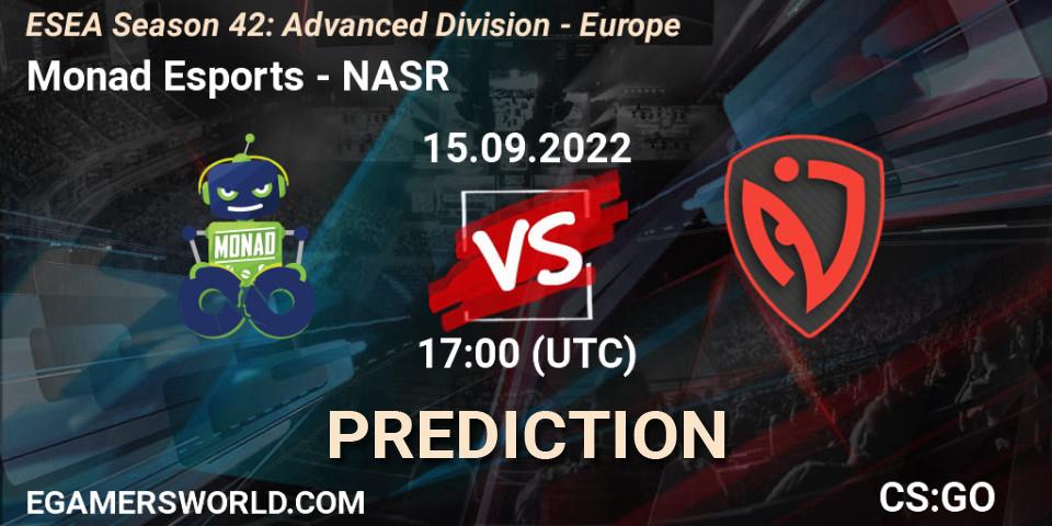 Monad Esports vs NASR: Match Prediction. 15.09.22, CS2 (CS:GO), ESEA Season 42: Advanced Division - Europe