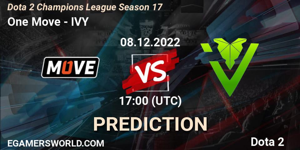One Move vs IVY: Match Prediction. 08.12.2022 at 17:02, Dota 2, Dota 2 Champions League Season 17