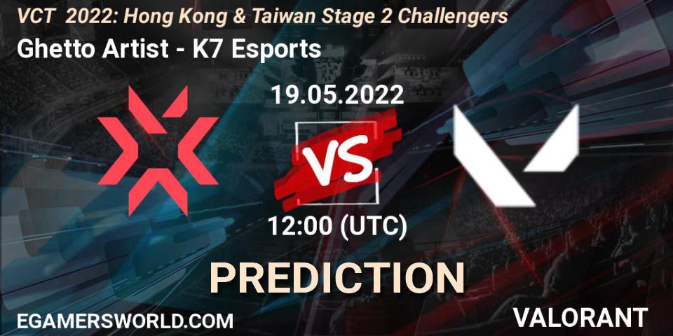 Ghetto Artist vs K7 Esports: Match Prediction. 19.05.2022 at 13:25, VALORANT, VCT 2022: Hong Kong & Taiwan Stage 2 Challengers