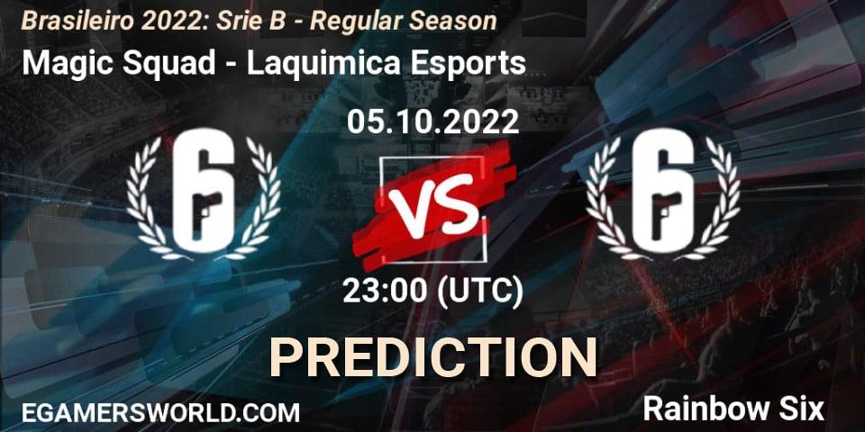 Magic Squad vs Laquimica Esports: Match Prediction. 05.10.2022 at 23:00, Rainbow Six, Brasileirão 2022: Série B - Regular Season