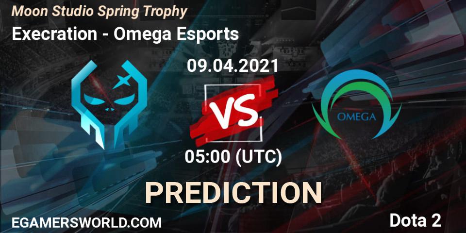 Execration vs Omega Esports: Match Prediction. 09.04.2021 at 05:15, Dota 2, Moon Studio Spring Trophy