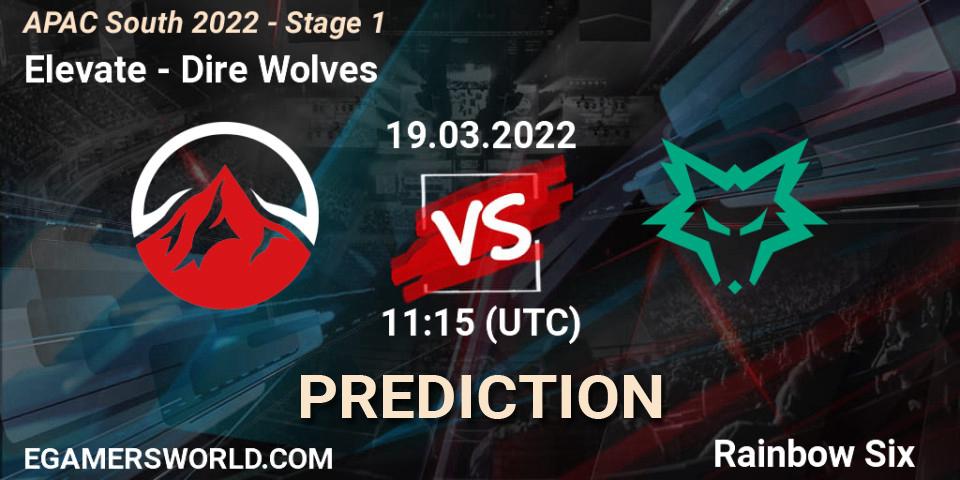 Elevate vs Dire Wolves: Match Prediction. 19.03.2022 at 11:15, Rainbow Six, APAC South 2022 - Stage 1
