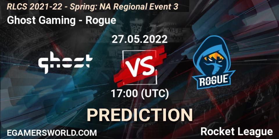Ghost Gaming vs Rogue: Match Prediction. 27.05.22, Rocket League, RLCS 2021-22 - Spring: NA Regional Event 3