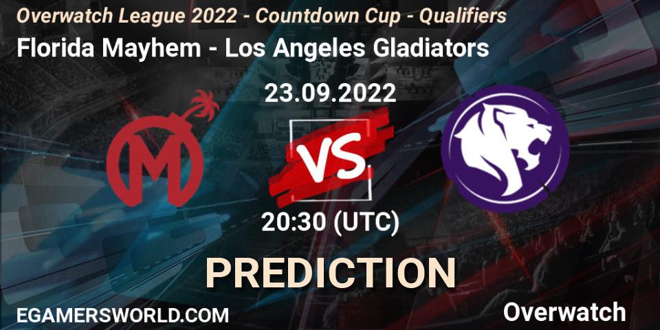 Florida Mayhem vs Los Angeles Gladiators: Match Prediction. 23.09.22, Overwatch, Overwatch League 2022 - Countdown Cup - Qualifiers
