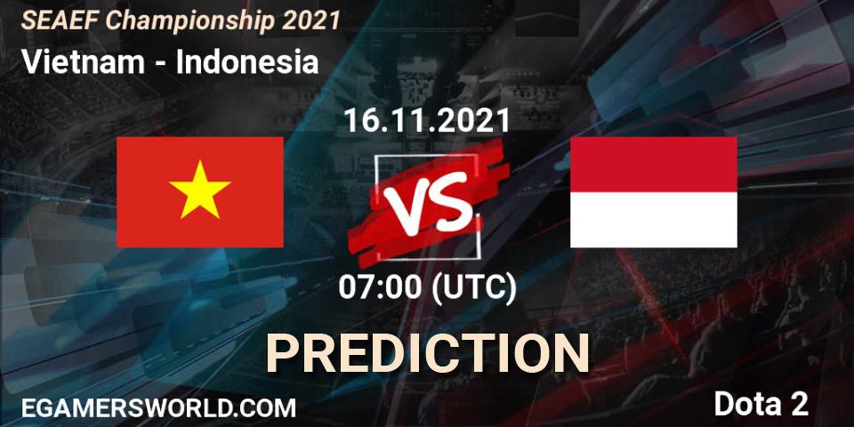 Vietnam vs Indonesia: Match Prediction. 16.11.2021 at 07:20, Dota 2, SEAEF Dota2 Championship 2021