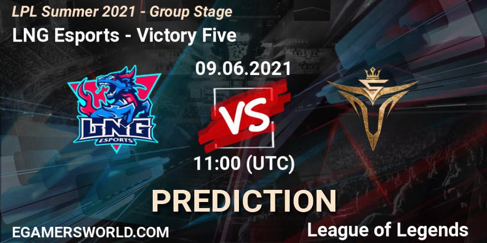 LNG Esports vs Victory Five: Match Prediction. 09.06.2021 at 11:50, LoL, LPL Summer 2021 - Group Stage