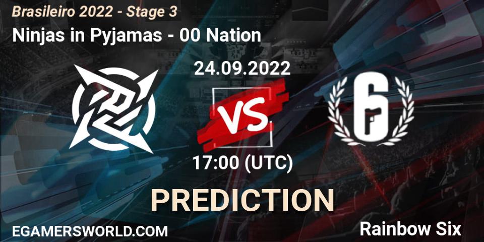 Ninjas in Pyjamas vs 00 Nation: Match Prediction. 24.09.2022 at 17:00, Rainbow Six, Brasileirão 2022 - Stage 3