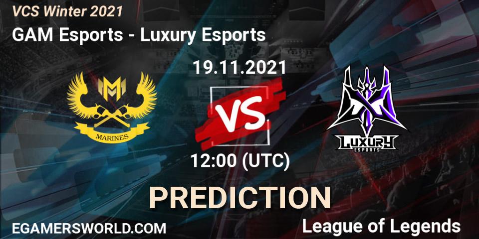GAM Esports vs Luxury Esports: Match Prediction. 19.11.2021 at 12:00, LoL, VCS Winter 2021