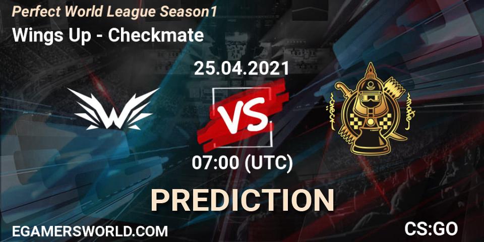 Wings Up vs Checkmate: Match Prediction. 25.04.2021 at 07:00, Counter-Strike (CS2), Perfect World League Season 1