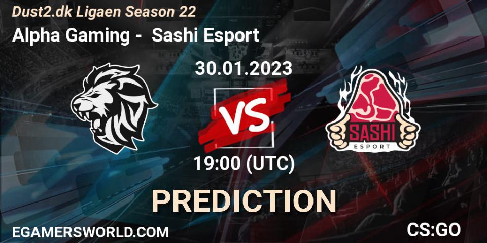 Alpha Gaming vs Sashi Esport: Match Prediction. 01.02.23, CS2 (CS:GO), Dust2.dk Ligaen Season 22