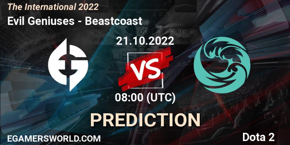 Evil Geniuses vs Beastcoast: Match Prediction. 21.10.22, Dota 2, The International 2022