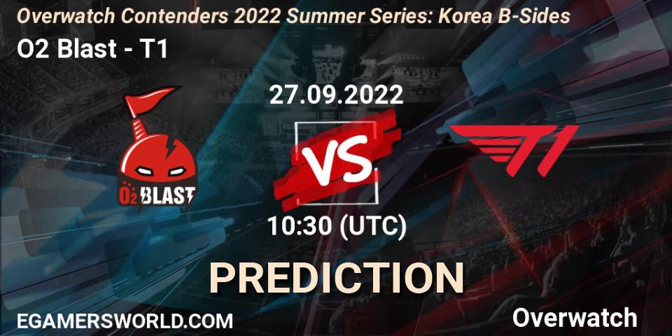 O2 Blast vs T1: Match Prediction. 27.09.2022 at 10:30, Overwatch, Overwatch Contenders 2022 Summer Series: Korea B-Sides