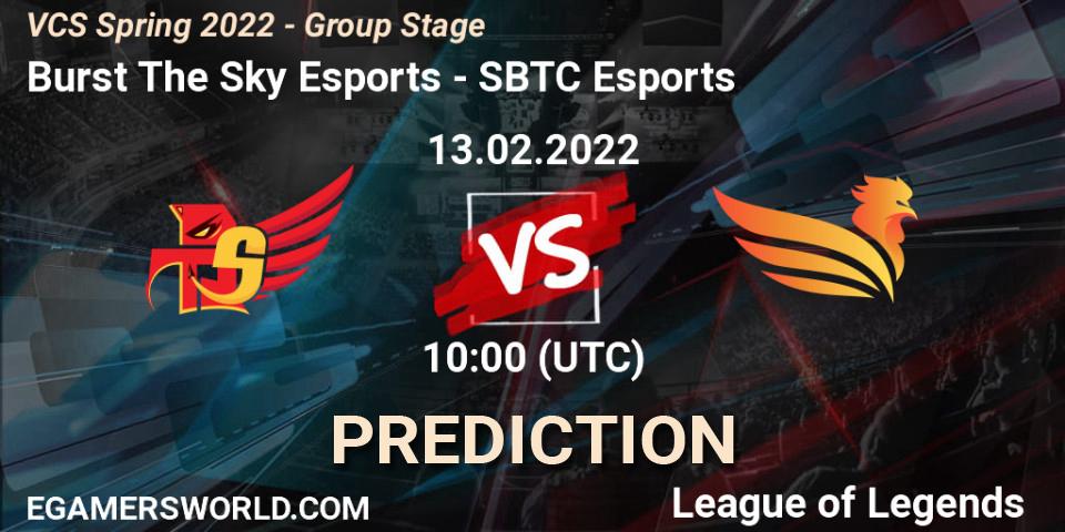 Burst The Sky Esports vs SBTC Esports: Match Prediction. 13.02.2022 at 10:00, LoL, VCS Spring 2022 - Group Stage 