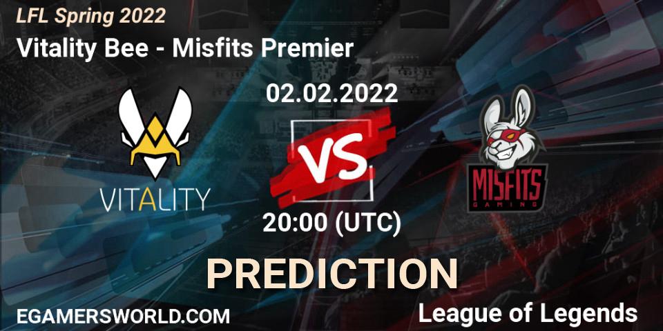 Vitality Bee vs Misfits Premier: Match Prediction. 02.02.2022 at 20:00, LoL, LFL Spring 2022
