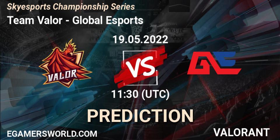 Team Valor vs Global Esports: Match Prediction. 19.05.2022 at 11:30, VALORANT, Skyesports Championship Series
