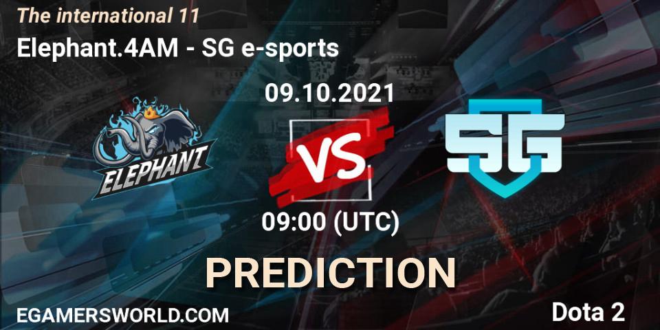 Elephant.4AM vs SG e-sports: Match Prediction. 09.10.2021 at 08:56, Dota 2, The Internationa 2021