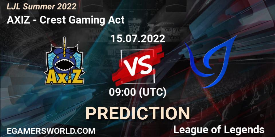 AXIZ vs Crest Gaming Act: Match Prediction. 15.07.2022 at 09:00, LoL, LJL Summer 2022