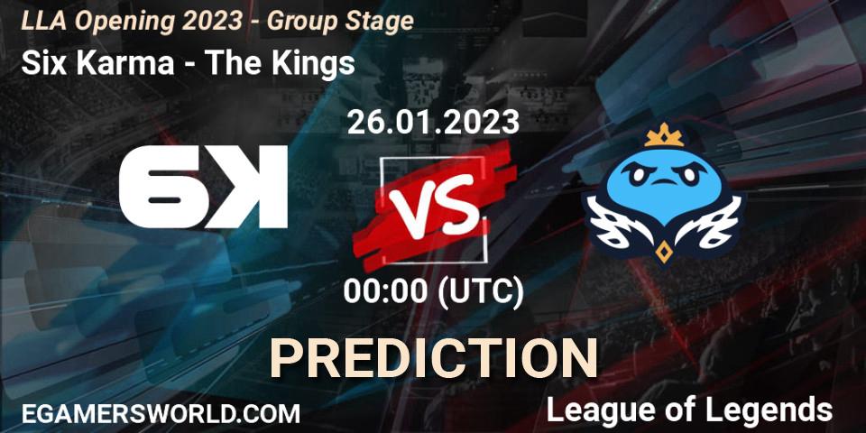 Six Karma vs The Kings: Match Prediction. 26.01.23, LoL, LLA Opening 2023 - Group Stage