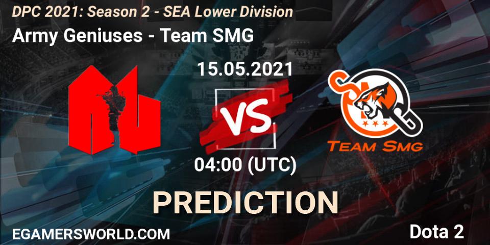 Army Geniuses vs Team SMG: Match Prediction. 15.05.2021 at 04:00, Dota 2, DPC 2021: Season 2 - SEA Lower Division