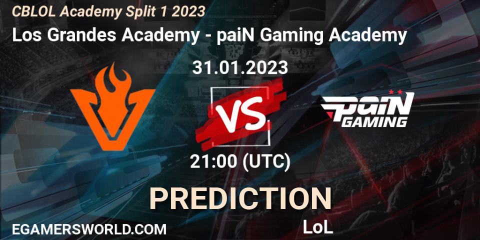 Los Grandes Academy vs paiN Gaming Academy: Match Prediction. 31.01.23, LoL, CBLOL Academy Split 1 2023