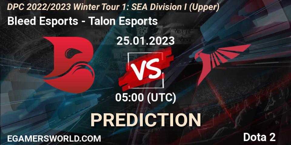 Bleed Esports vs Talon Esports: Match Prediction. 25.01.23, Dota 2, DPC 2022/2023 Winter Tour 1: SEA Division I (Upper)