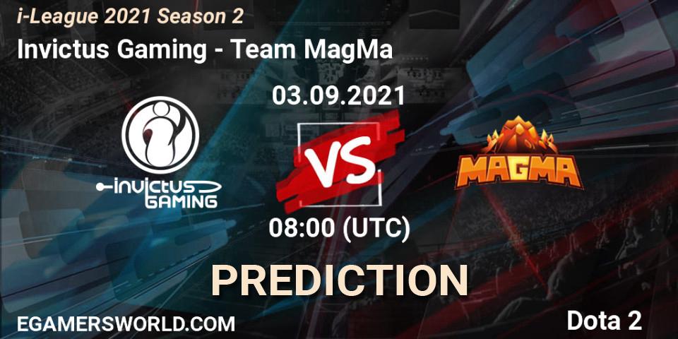 Invictus Gaming vs Team MagMa: Match Prediction. 03.09.2021 at 08:06, Dota 2, i-League 2021 Season 2