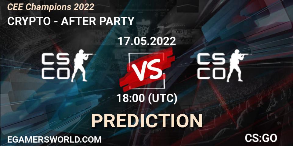 CRYPTO vs AFTER PARTY: Match Prediction. 17.05.2022 at 18:00, Counter-Strike (CS2), CEE Champions 2022