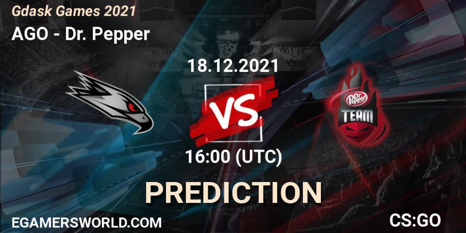 AGO vs Dr. Pepper: Match Prediction. 18.12.2021 at 17:00, Counter-Strike (CS2), Gdańsk Games 2021
