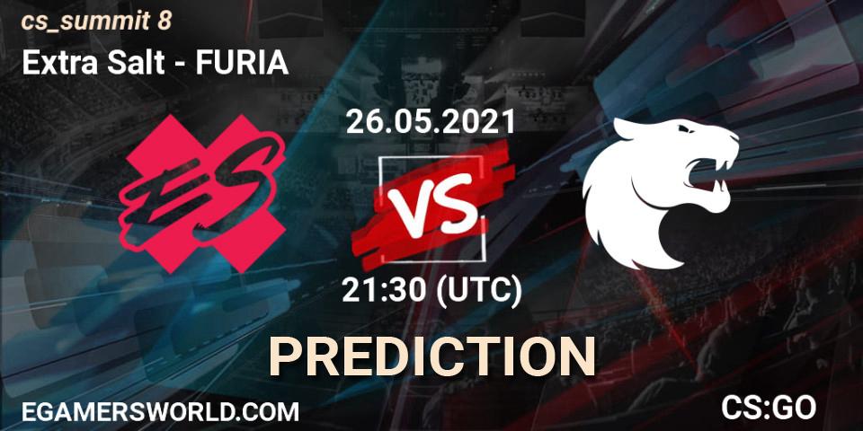Extra Salt vs FURIA: Match Prediction. 26.05.2021 at 21:30, Counter-Strike (CS2), cs_summit 8