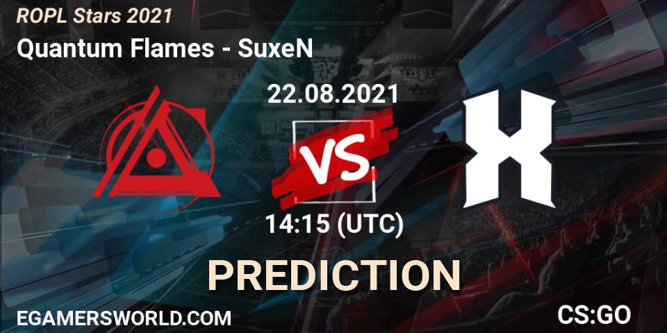 Quantum Flames vs SuxeN: Match Prediction. 22.08.2021 at 14:30, Counter-Strike (CS2), ROPL Stars 2021