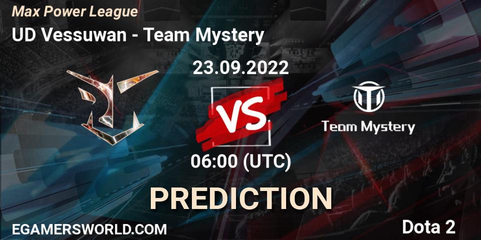 UD Vessuwan vs Team Mystery: Match Prediction. 23.09.2022 at 06:07, Dota 2, Max Power League
