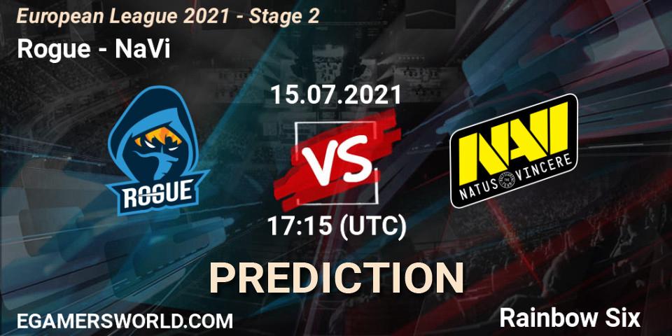 Rogue vs NaVi: Match Prediction. 15.07.21, Rainbow Six, European League 2021 - Stage 2