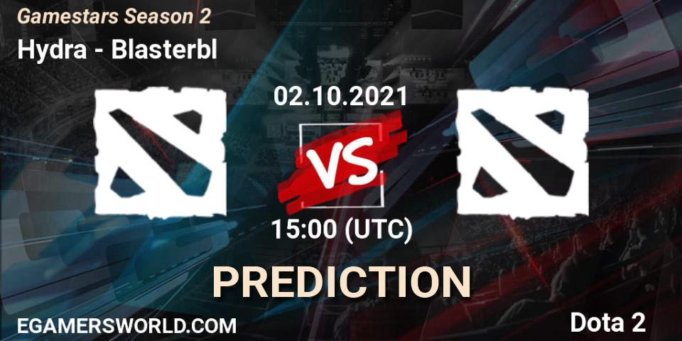 Hydra vs Blasterbl: Match Prediction. 02.10.2021 at 18:10, Dota 2, Gamestars Season 2