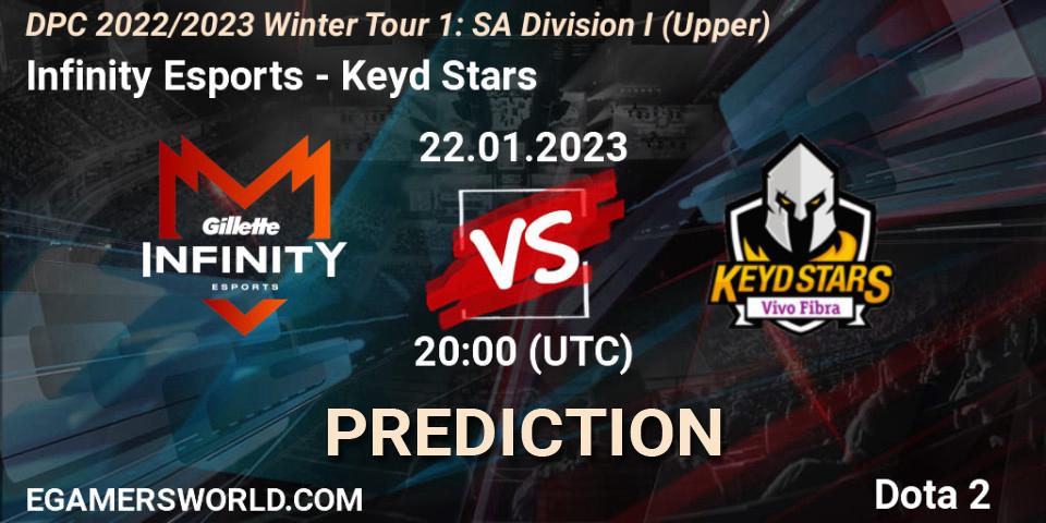 Infinity Esports vs Keyd Stars: Match Prediction. 22.01.23, Dota 2, DPC 2022/2023 Winter Tour 1: SA Division I (Upper) 