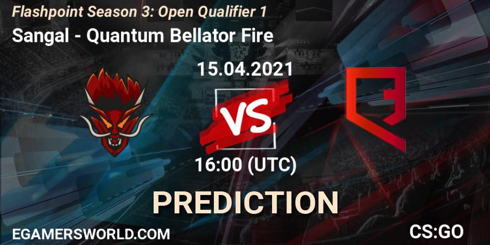 Sangal vs Quantum Bellator Fire: Match Prediction. 15.04.21, CS2 (CS:GO), Flashpoint Season 3: Open Qualifier 1