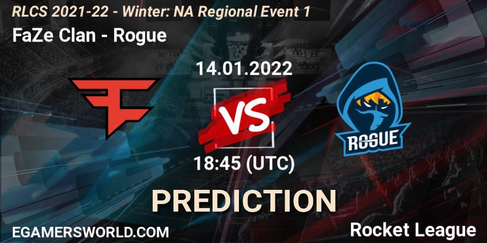 FaZe Clan vs Rogue: Match Prediction. 14.01.22, Rocket League, RLCS 2021-22 - Winter: NA Regional Event 1