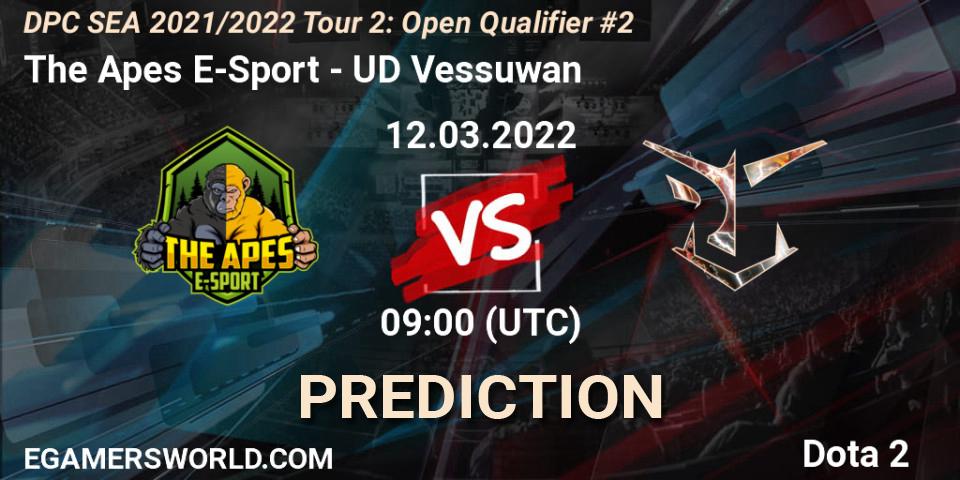 The Apes E-Sport vs UD Vessuwan: Match Prediction. 12.03.2022 at 08:53, Dota 2, DPC SEA 2021/2022 Tour 2: Open Qualifier #2
