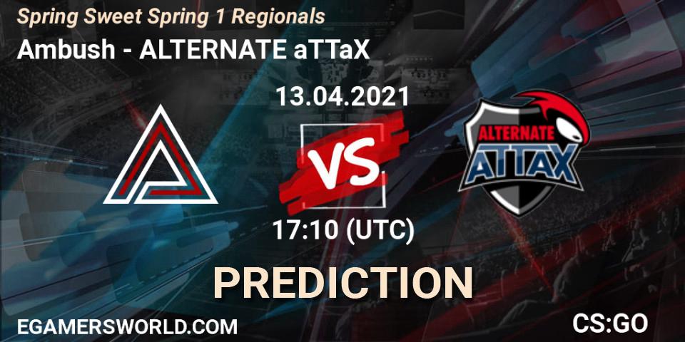 Ambush vs ALTERNATE aTTaX: Match Prediction. 13.04.2021 at 17:10, Counter-Strike (CS2), Spring Sweet Spring 1 Regionals