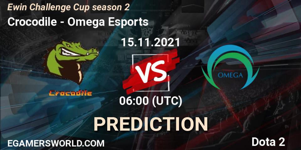 Crocodile vs Omega Esports: Match Prediction. 15.11.2021 at 06:00, Dota 2, Ewin Challenge Cup season 2