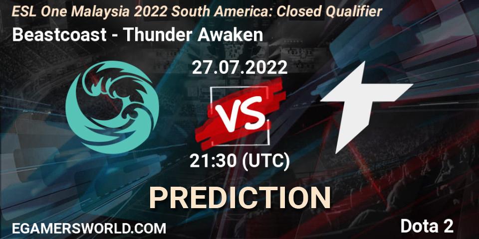 Beastcoast vs Thunder Awaken: Match Prediction. 27.07.2022 at 21:41, Dota 2, ESL One Malaysia 2022 South America: Closed Qualifier