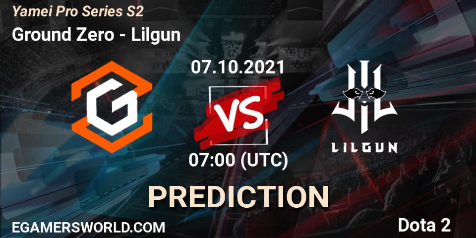 Ground Zero vs Lilgun: Match Prediction. 07.10.2021 at 07:01, Dota 2, Yamei Pro Series S2