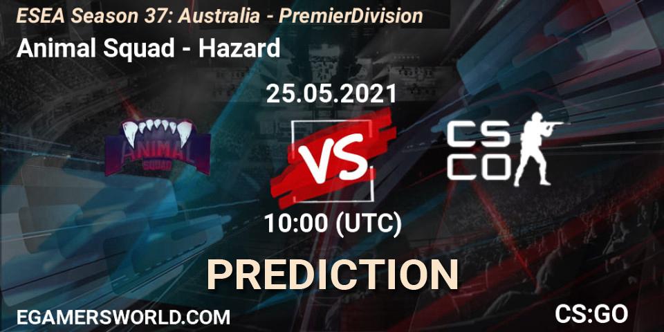 Animal Squad vs Hazard: Match Prediction. 25.05.2021 at 10:00, Counter-Strike (CS2), ESEA Season 37: Australia - Premier Division