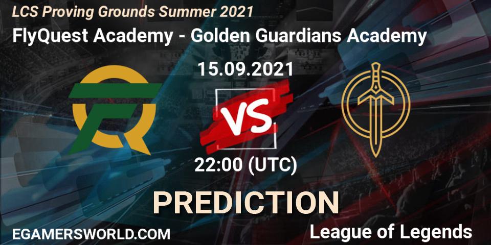 FlyQuest Academy vs Golden Guardians Academy: Match Prediction. 15.09.21, LoL, LCS Proving Grounds Summer 2021
