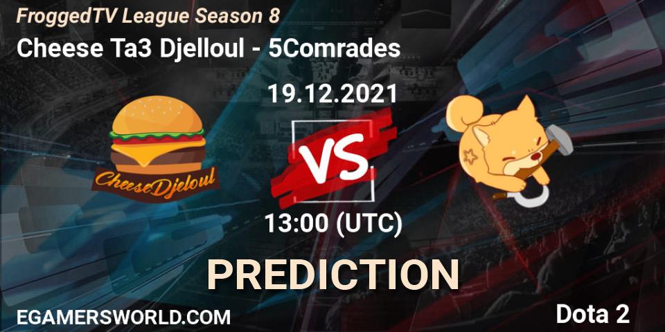 Cheese Ta3 Djelloul vs 5Comrades: Match Prediction. 19.12.2021 at 13:02, Dota 2, FroggedTV League Season 8