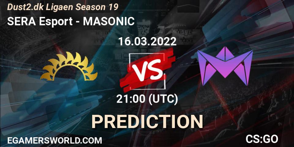 SERA Esport vs MASONIC: Match Prediction. 16.03.2022 at 21:00, Counter-Strike (CS2), Dust2.dk Ligaen Season 19